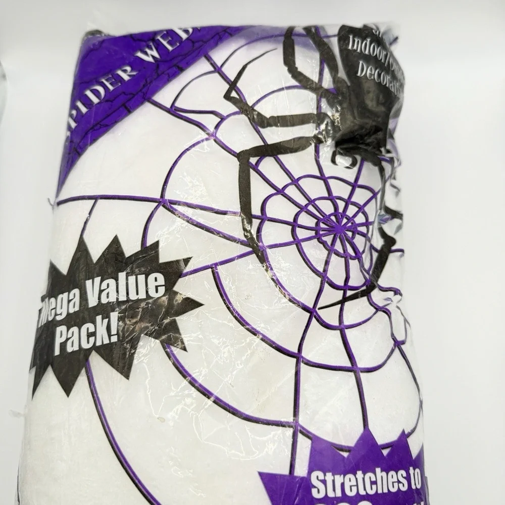 Amscan‎ Mega Value Pack Halloween Spider Webs 8.4 Ounces Stretches To 800 Sq Ft